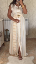 ✨ Caftan Nedjma Sable Doré – Harmonie et raffinement intemporel ✨
